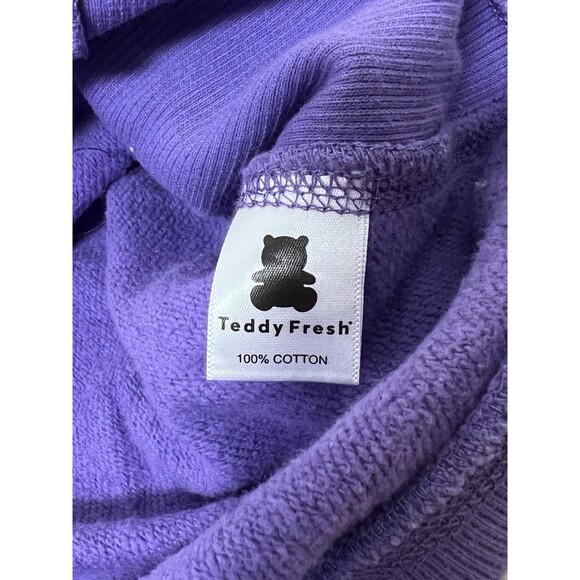Teddy Fresh Purple Hoodie Pullover Sweatshirt Cotton Women’s Size Medium - Picture 7 of 10